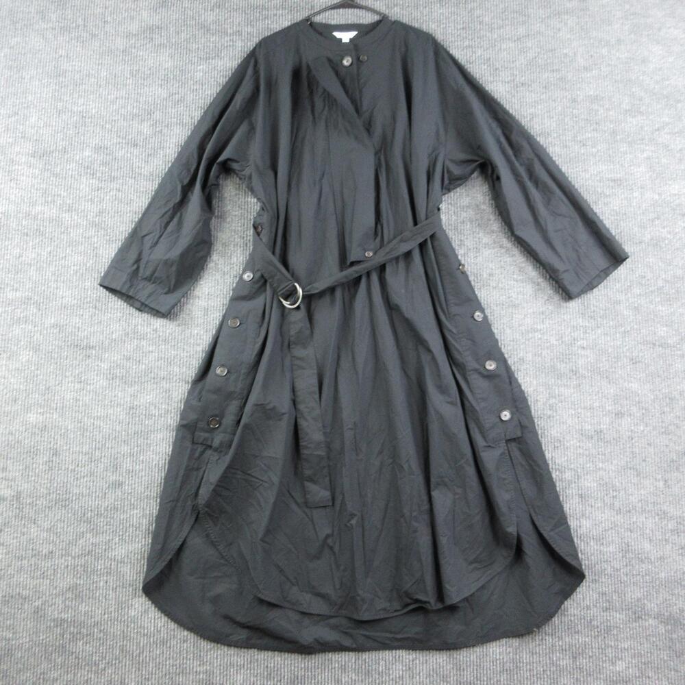 Banana Republic Dress Womens XL Black Shirt Dress Long Sleeve Belted Cotton NWT